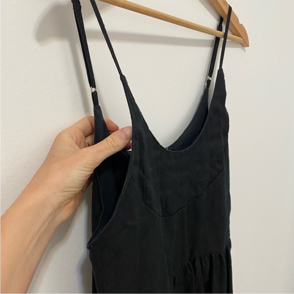 Posse Black Linen Baby Doll Mini Slip Dress~XS - Picture 2 of 8